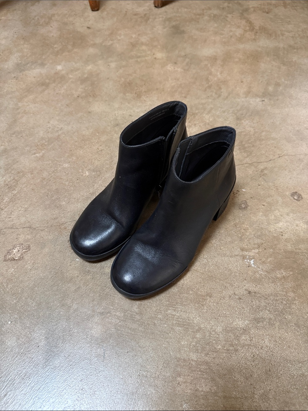 Camper 38 Black Leather Ankle Booties with Side Zip